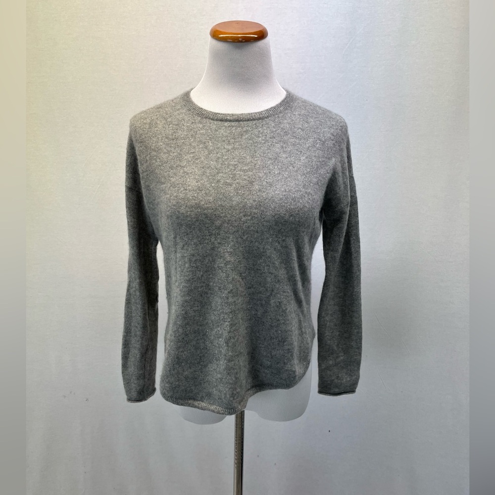 Zadig & Voltaire Gray 100% Cashmere Kimmy Patch Long Sleeve Sweater Top Sz. S - Picture 1 of 7
